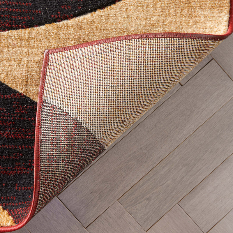 Ebern Designs Bingo Red Modern Geometric Rug & Reviews Wayfair